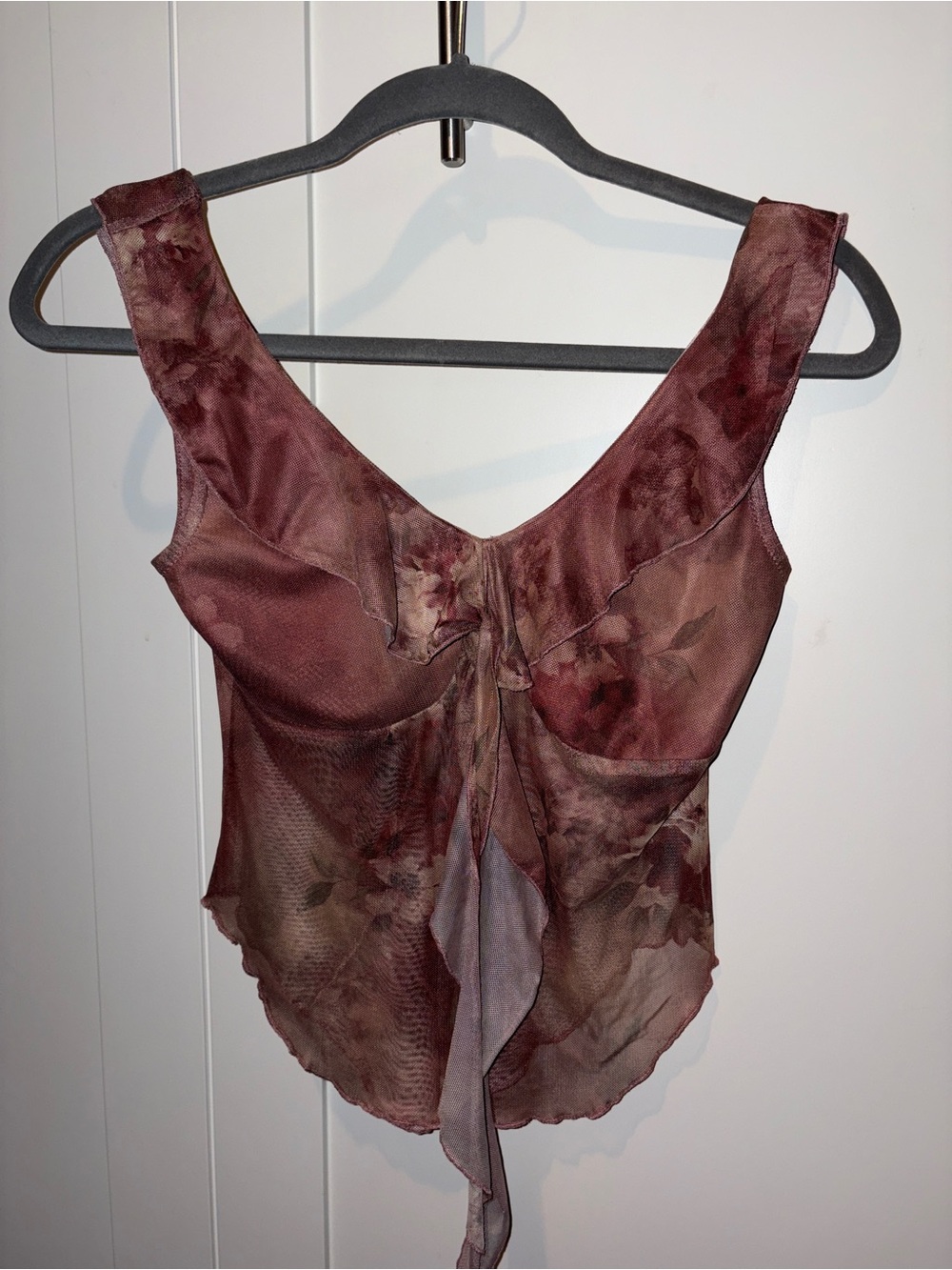 Ardene Dusty Rose Sheer Floral Tank